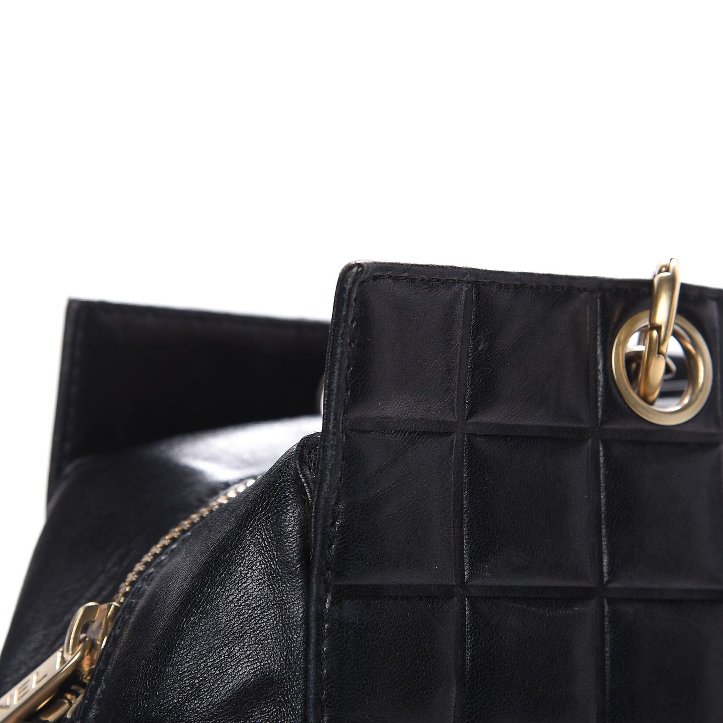 Calfskin Quilted CC Chocolate Bar Shoulder Bag Black