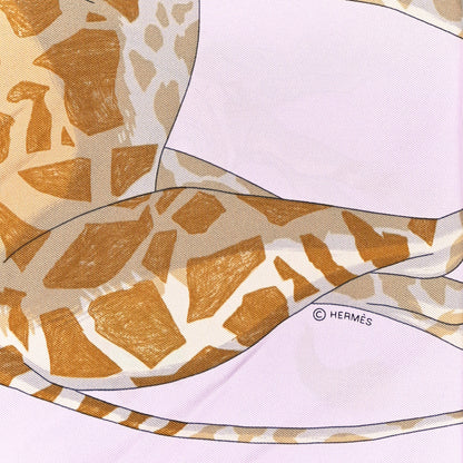 Hermes Silk Story Scarf 90 Rose Nacre Bleu Beige 4 of 5