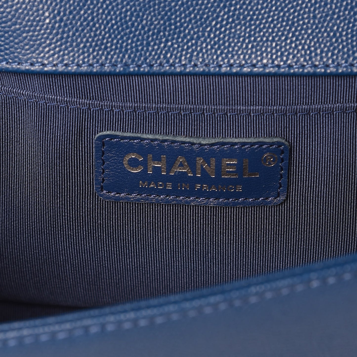 Caviar Quilted Medium Boy Flap Blue
