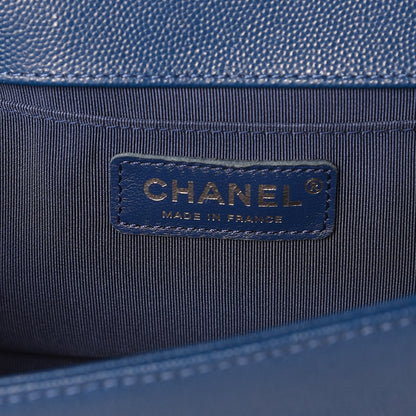 Chanel Caviar Quilted Medium Boy Flap Blue 6 of 13