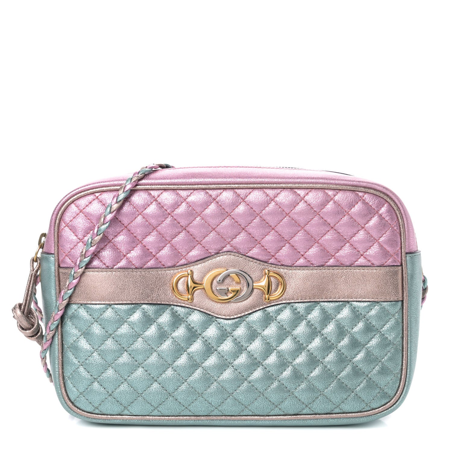 Gucci Laminated Nappa Trapuntata Small Zumi Shoulder Bag Rosa Lago Rame 1 of 4