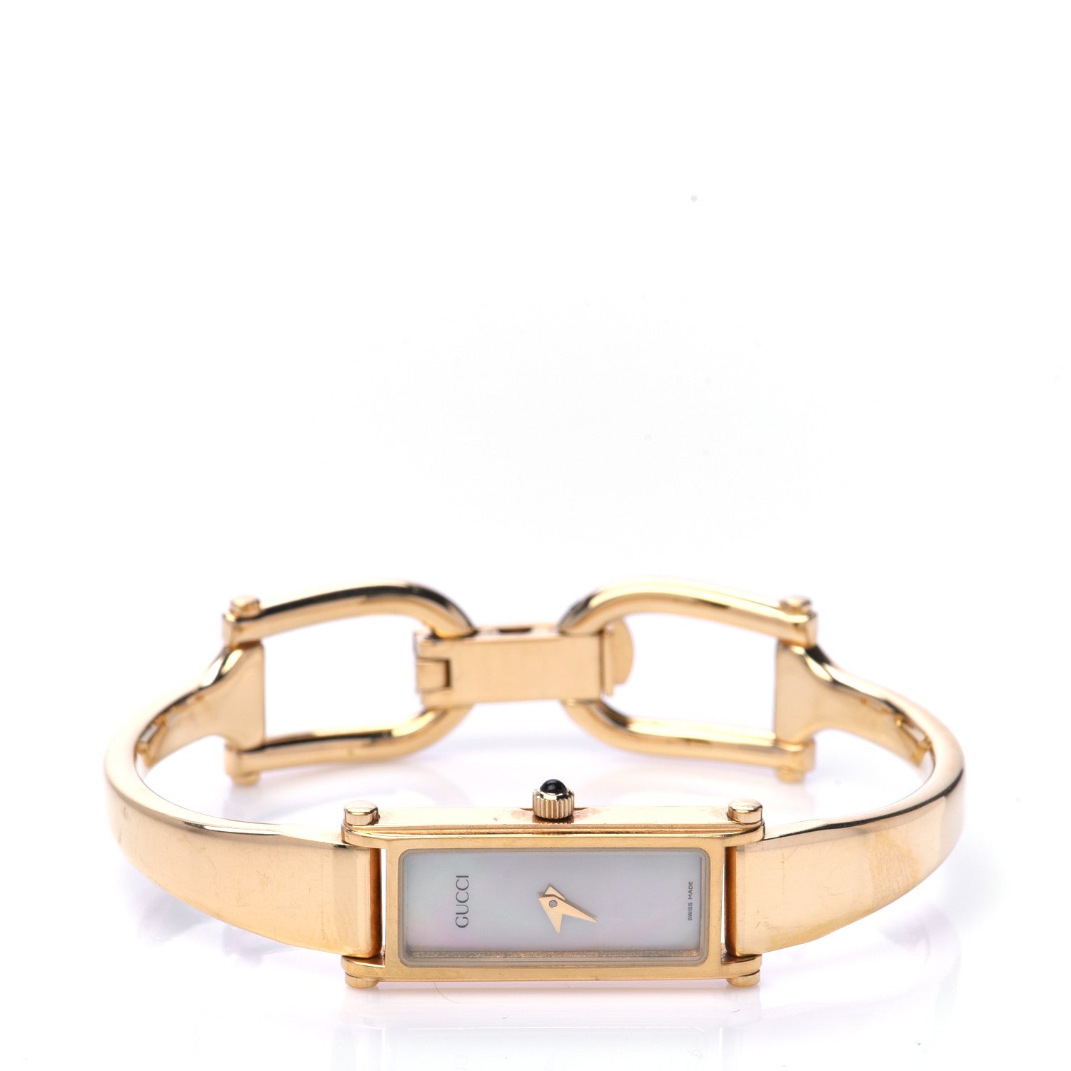 Gucci Stainless Steel Mother of Pearl 12mm 1500L Horsebit Quartz Watch 2 of 6