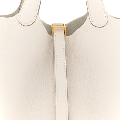 Hermes Taurillon Clemence Picotin Lock 18 PM Gris Pale 8 of 12