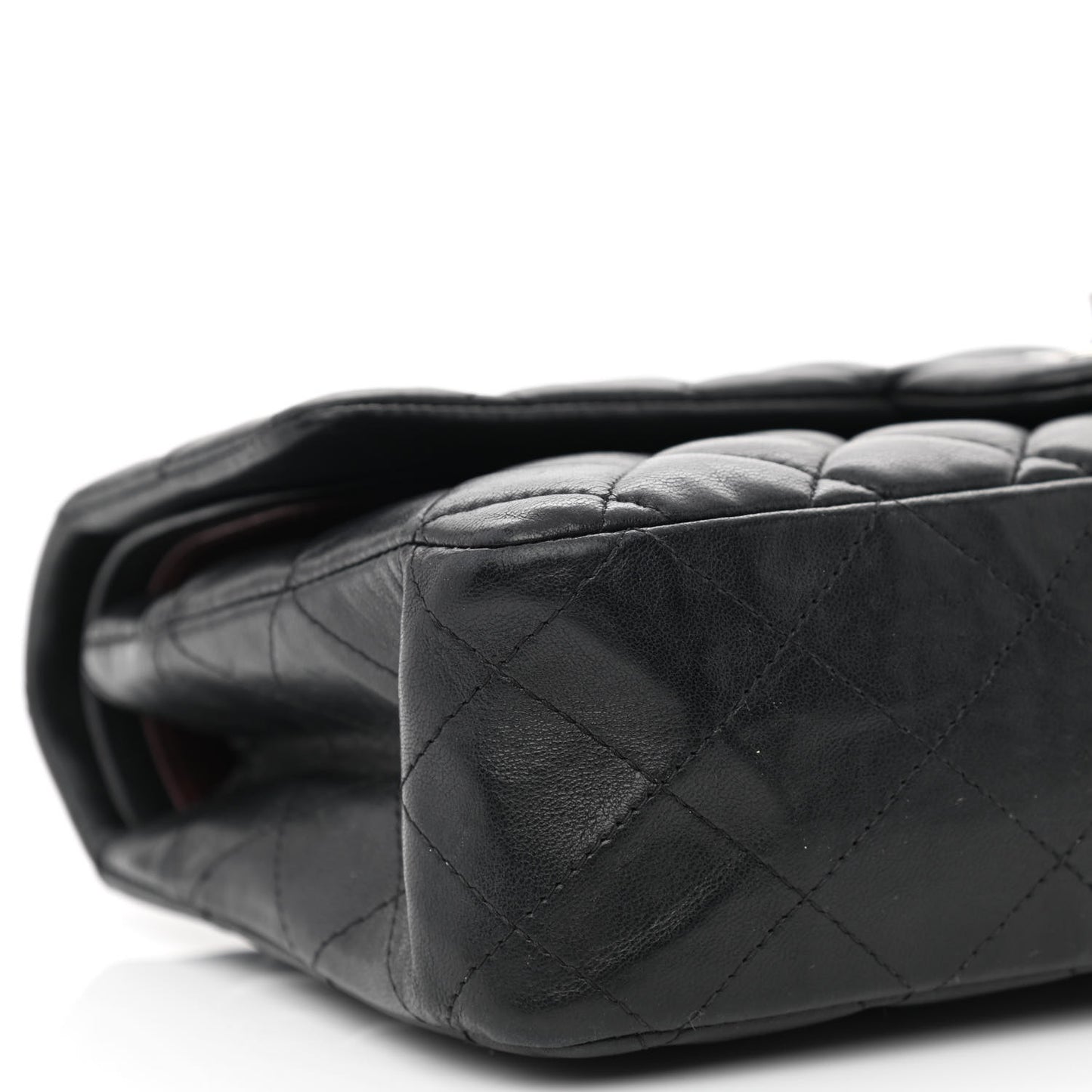 Lambskin Quilted Medium Double Flap Black