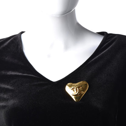 Chanel CC Heart Brooch Gold 2 of 4