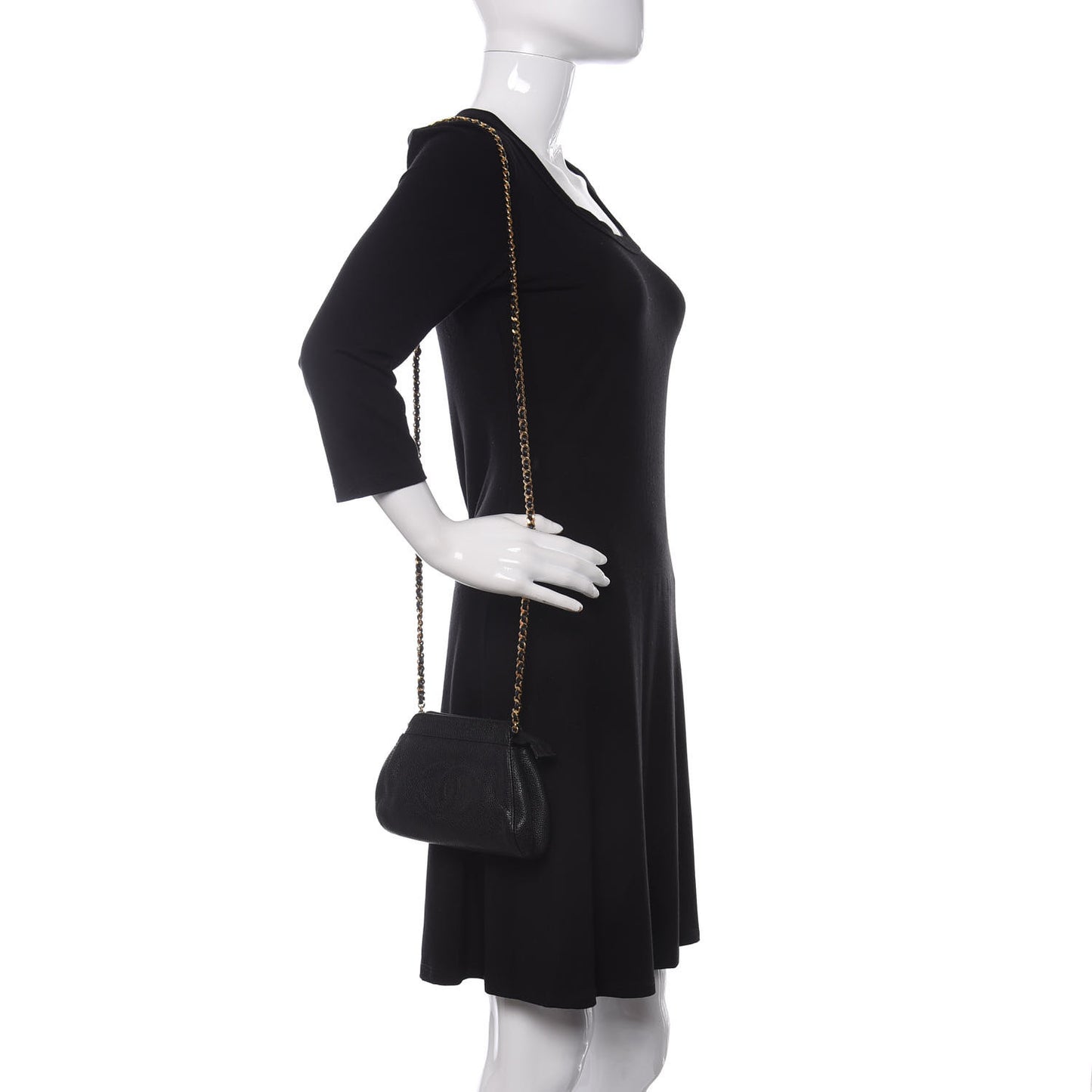 Caviar CC Shoulder Bag Black