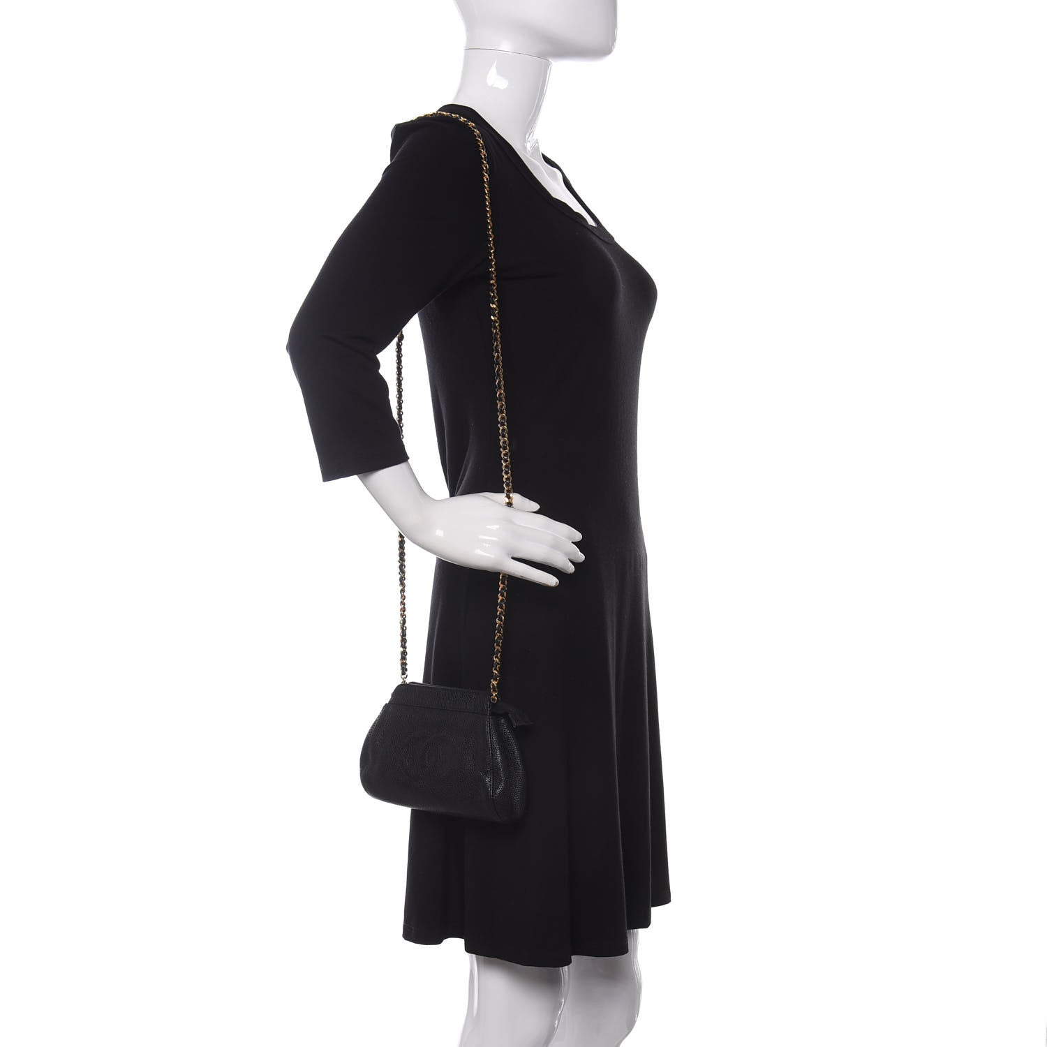 Chanel Caviar CC Shoulder Bag Black 2 of 10