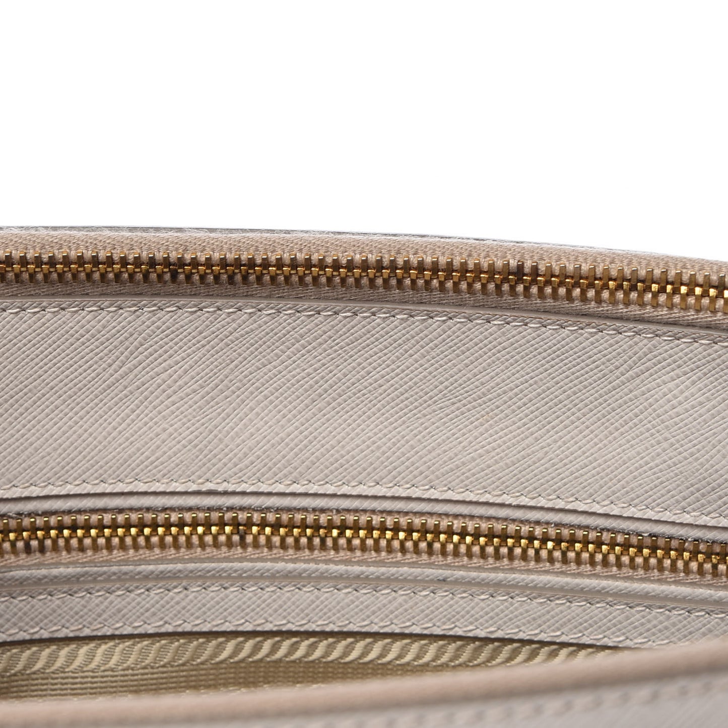 Saffiano Lux Colorblock Medium Galleria Double Zip Tote Pomice Talco