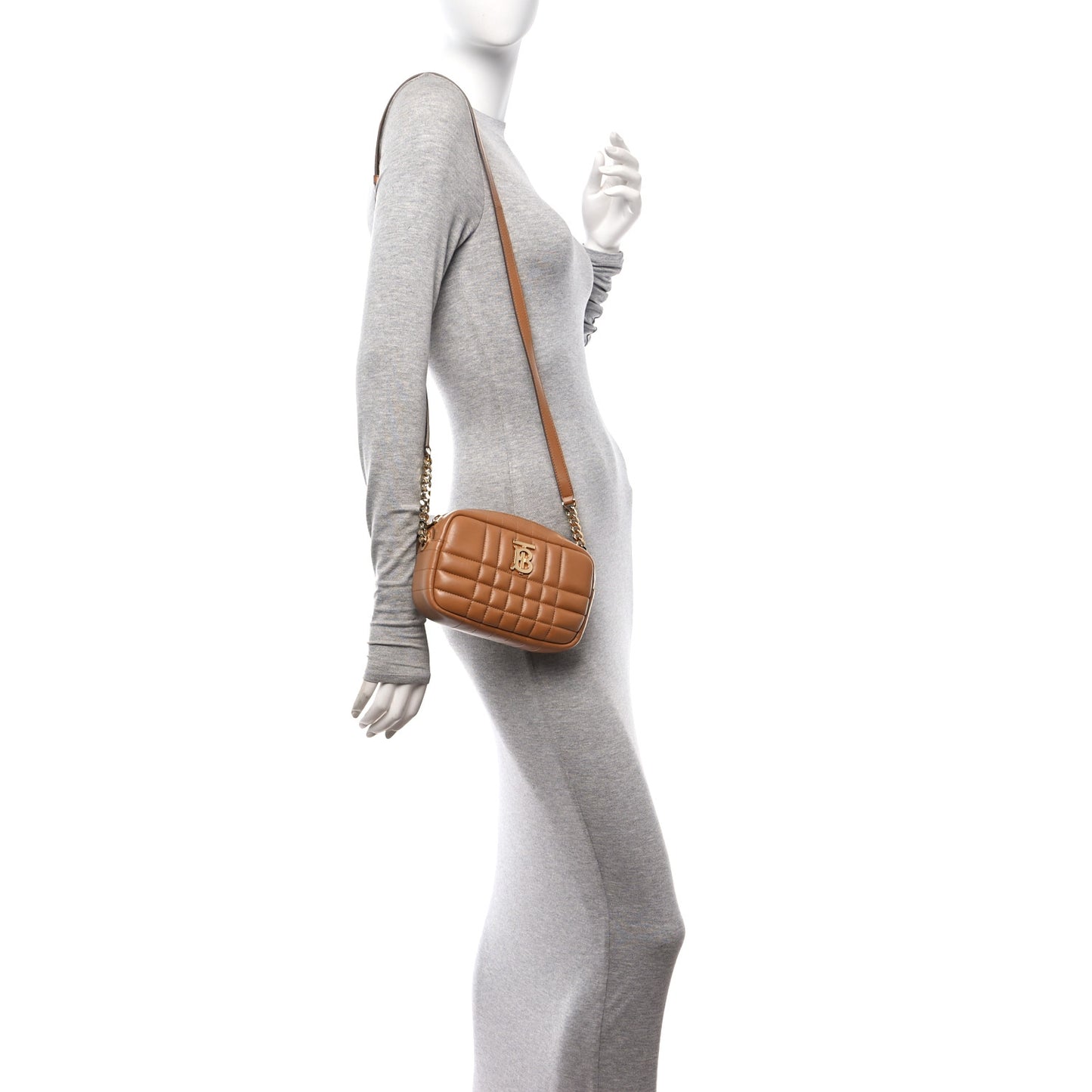 Lambskin Quilted Mini Lola Camera Bag Maple Brown