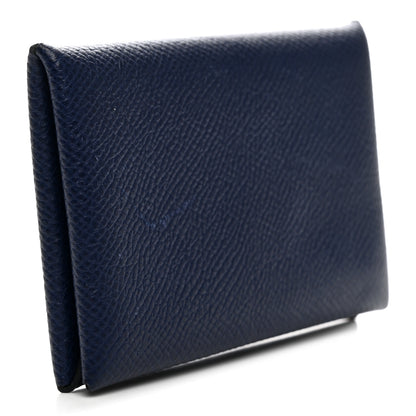 Hermes Epsom Calvi Card Case Bleu Saphir 3 of 8