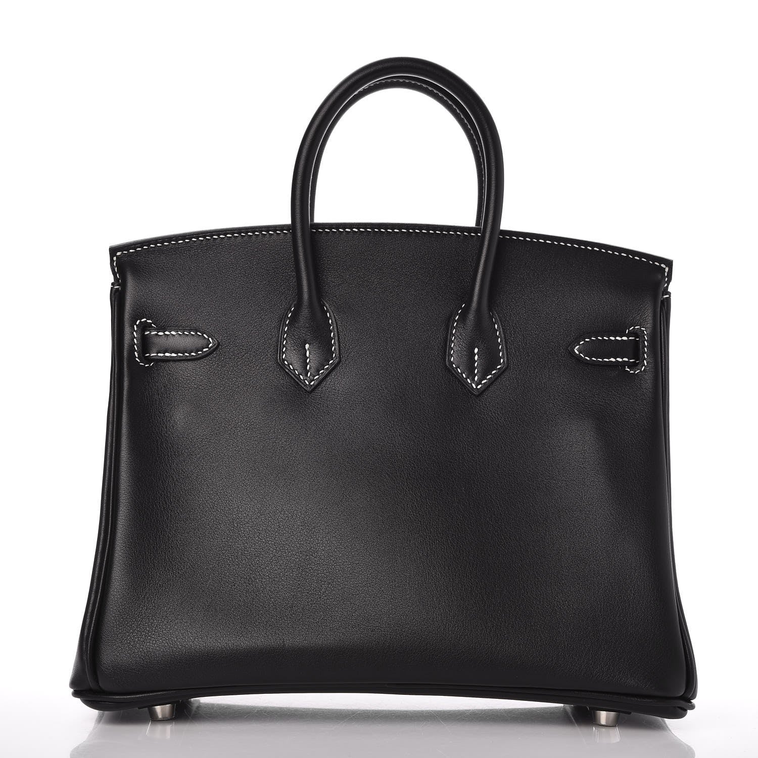 Hermes Swift Horseshoe Birkin 25 Black White 5 of 35