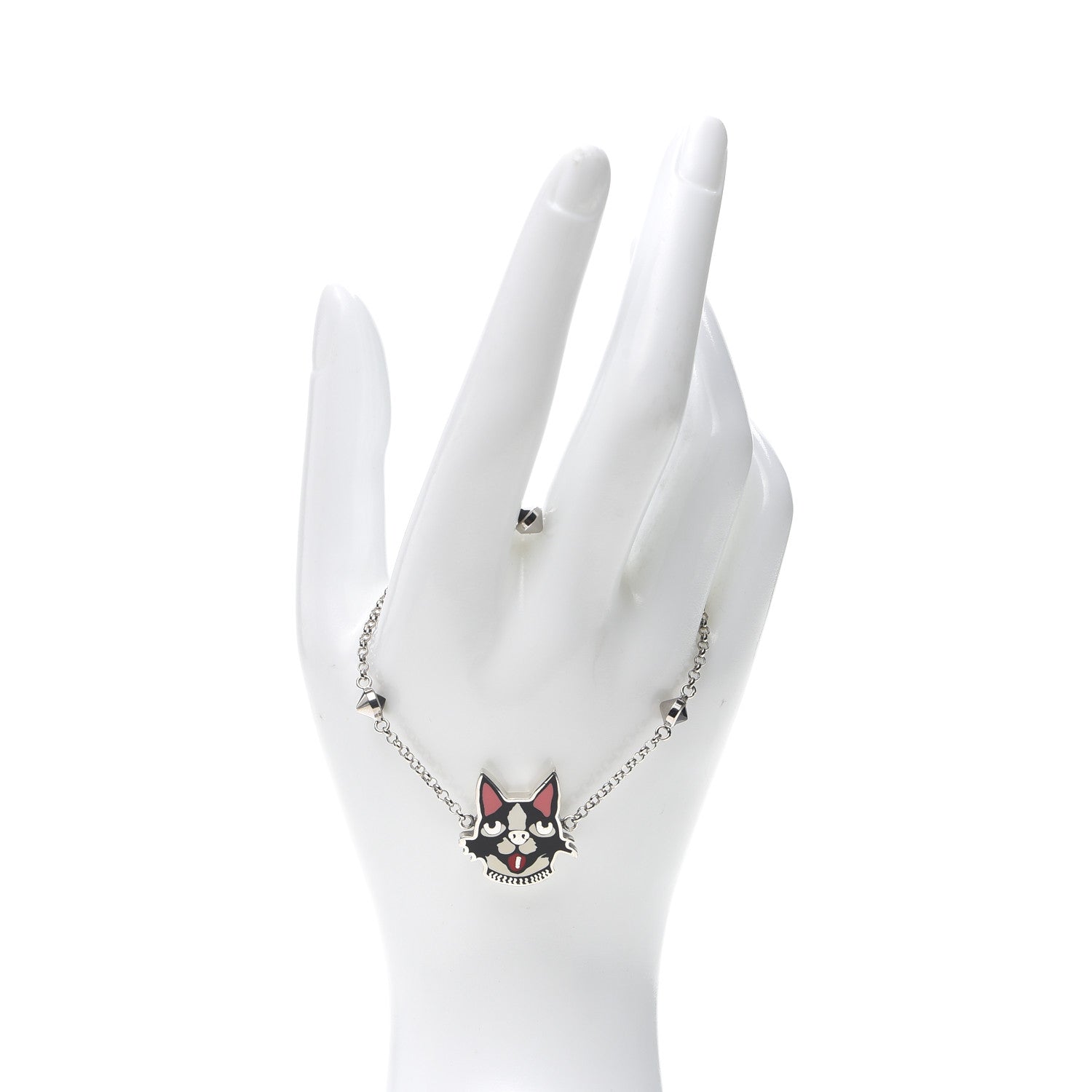 Gucci Sterling Silver Black Spinel Enamel Bosco Bracelet 2 of 4