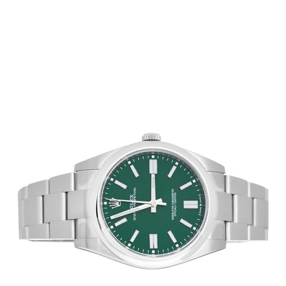 Rolex Stainless Steel 41mm Oyster Perpetual Watch Green 124300 2 of 5