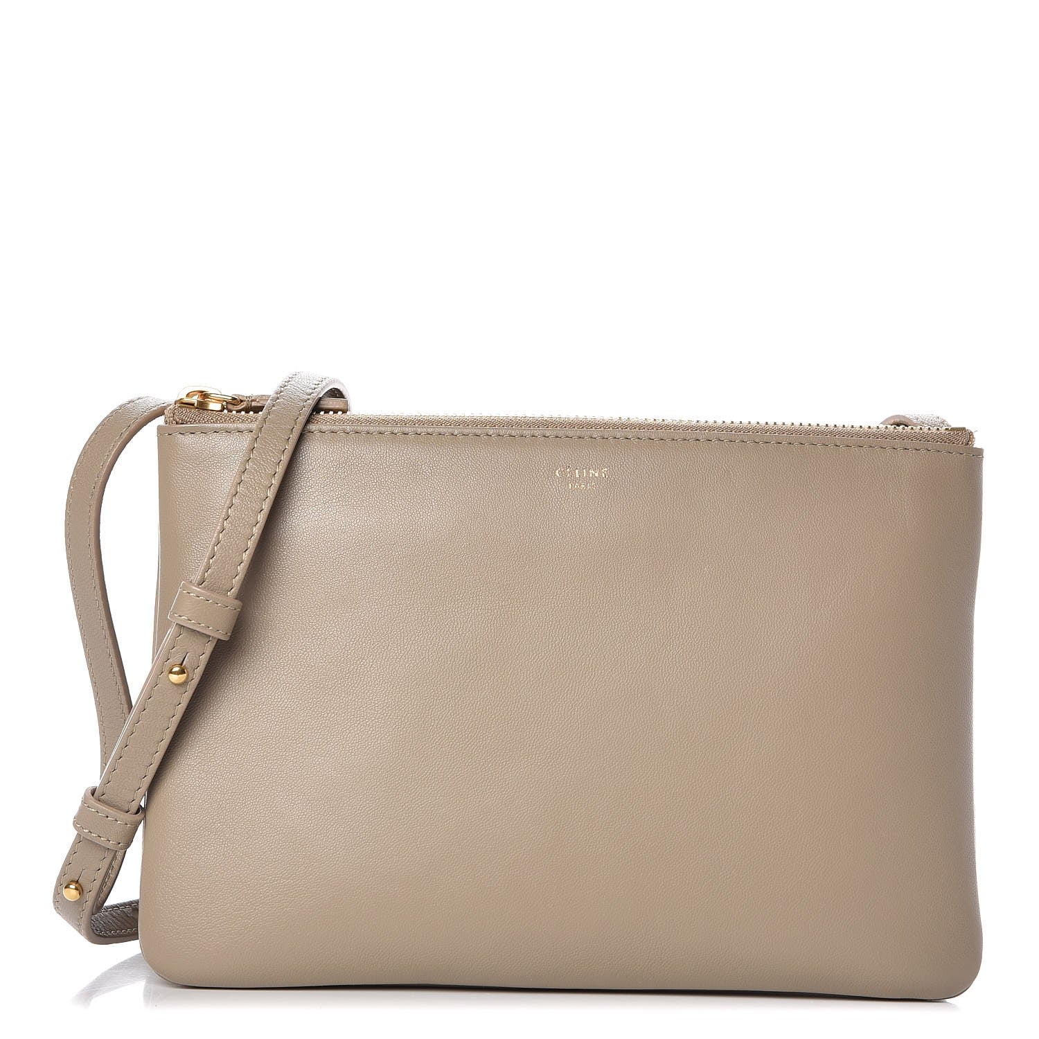 Celine Lambskin Small Trio Crossbody Bag Beige 1 of 10