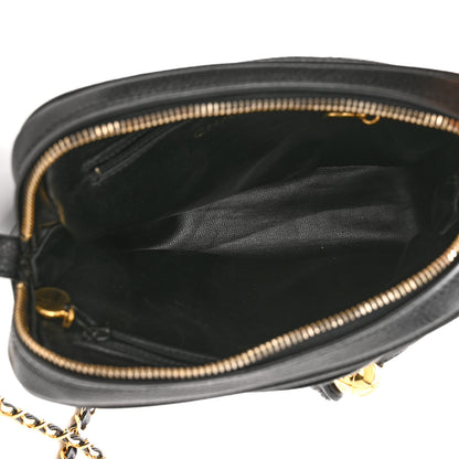 Chanel Caviar Chevron Quilted Camera Case Black 5 of 10