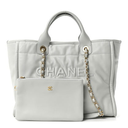 Chanel Calfskin Small Deauville Tote Light Grey 3 of 11