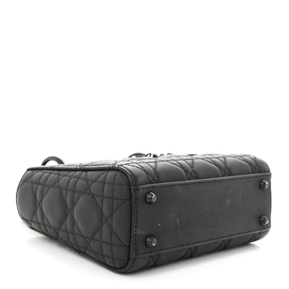 Christian Dior Ultra Matte Calfskin Cannage Mini Lady Dior Black 4 of 13