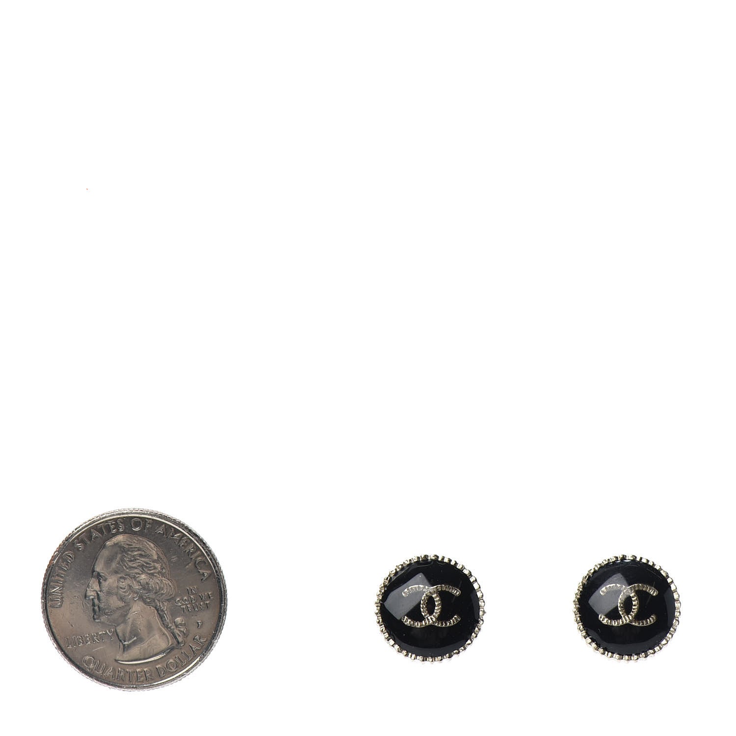 Chanel Enamel CC Earrings Black Gold 2 of 4