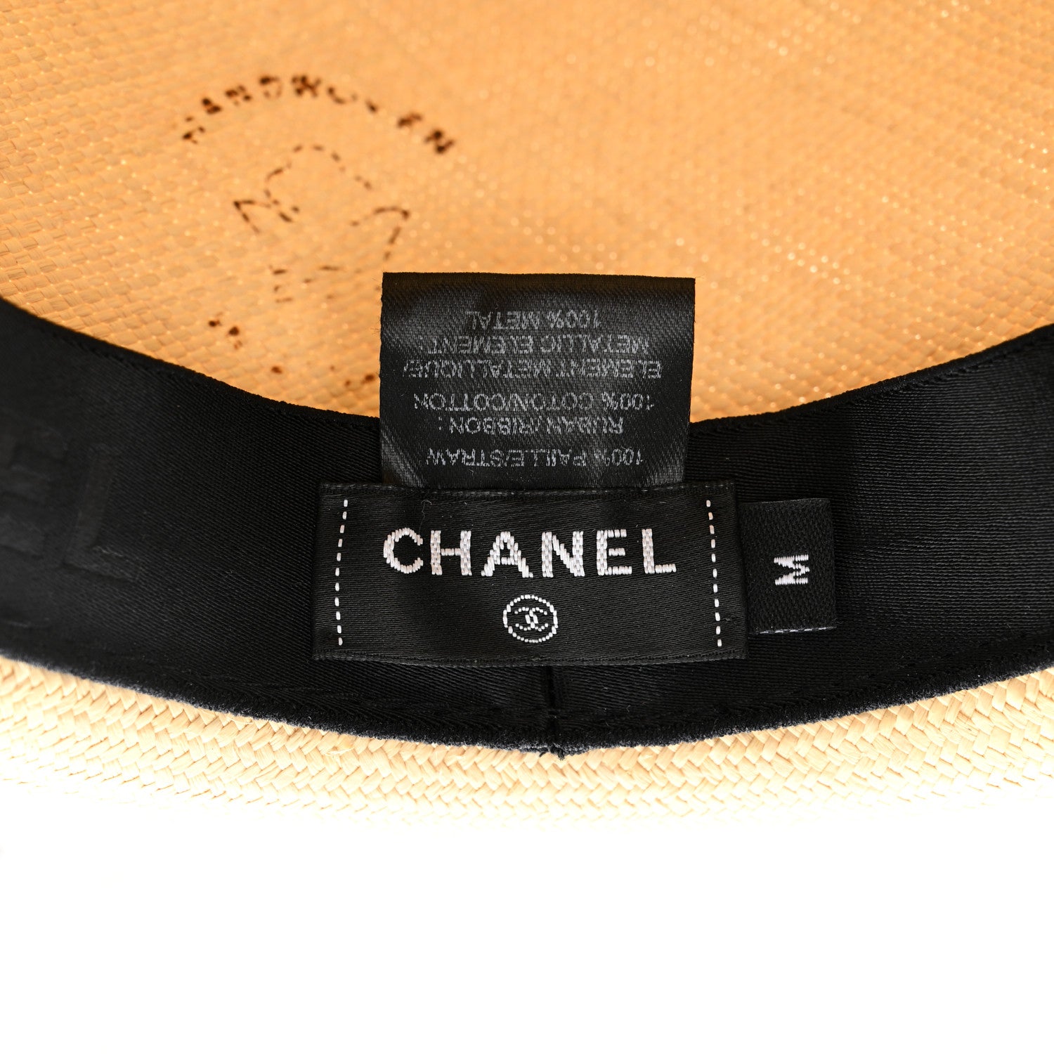 Chanel Straw CC Fedora Hat M Beige 8 of 12