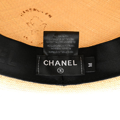 Chanel Straw CC Fedora Hat M Beige 8 of 12