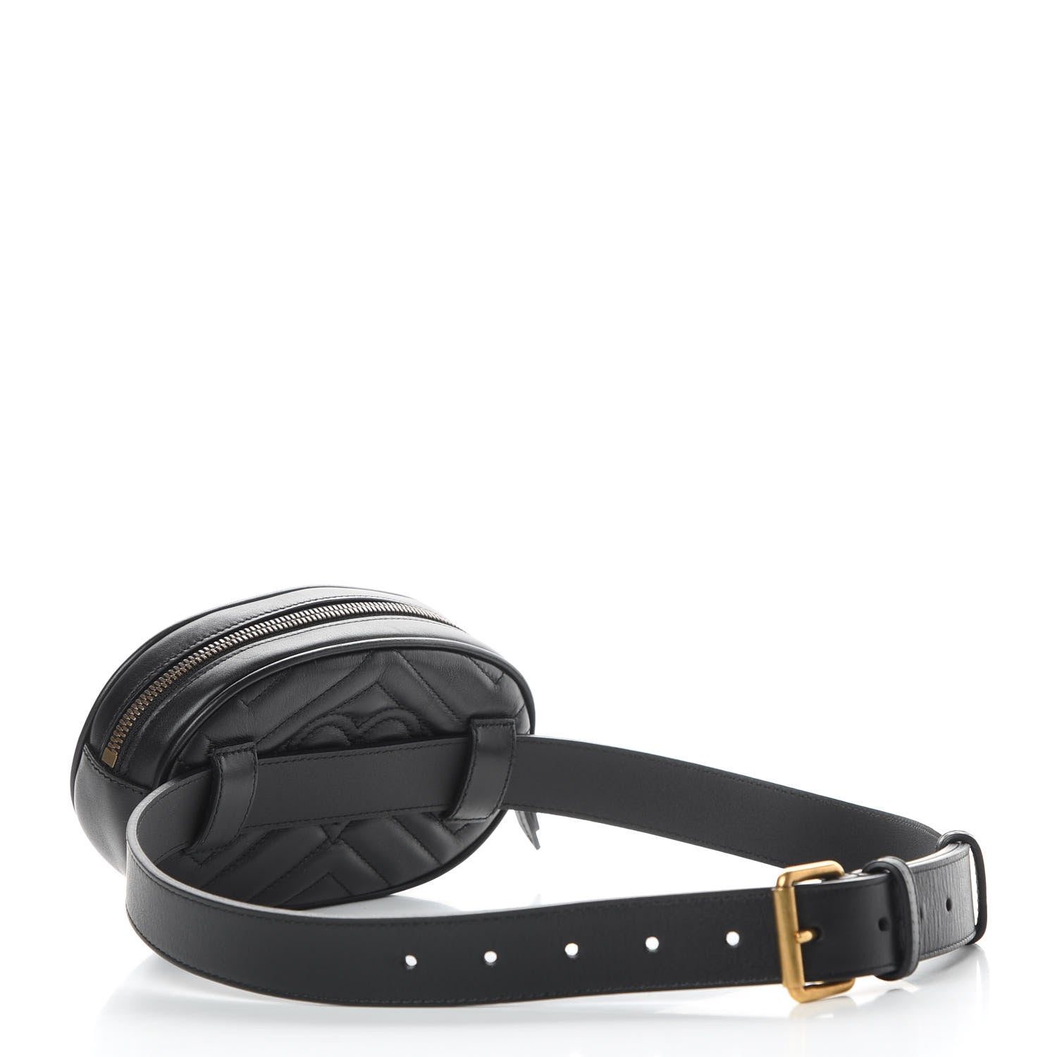Gucci Calfskin Matelasse GG Marmont Belt Bag 85 34 Black 3 of 10