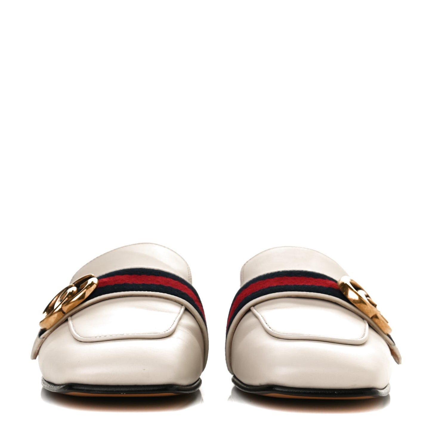 Calfskin Web Womens Peyton GG Slippers 36.5 Mystic White