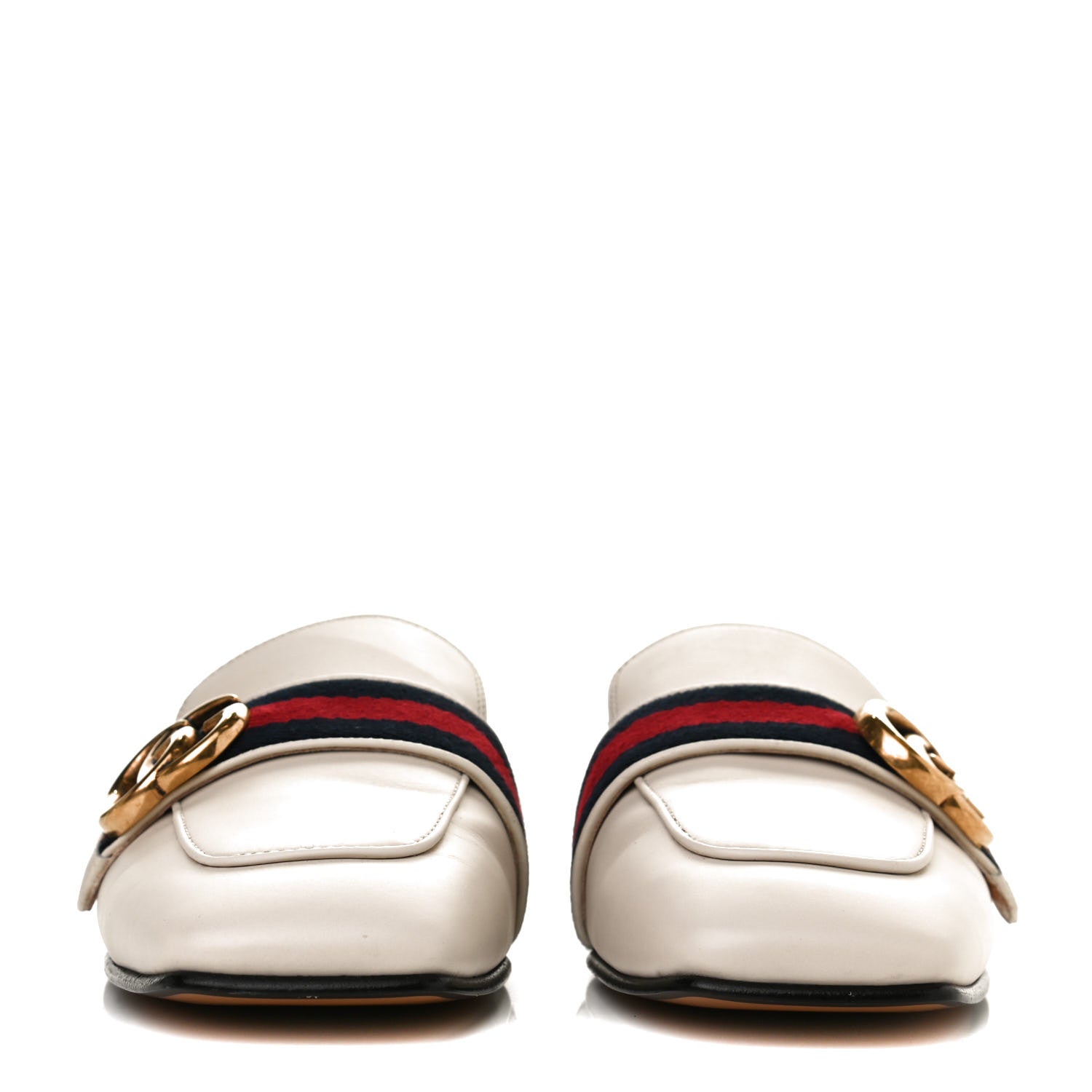 Gucci Calfskin Web Womens Peyton GG Slippers 36.5 Mystic White 1 of 12