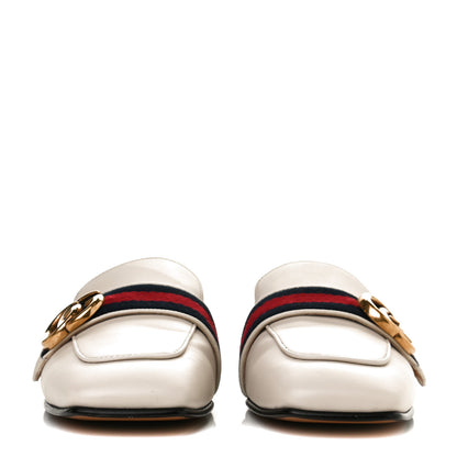 Gucci Calfskin Web Womens Peyton GG Slippers 36.5 Mystic White 1 of 12
