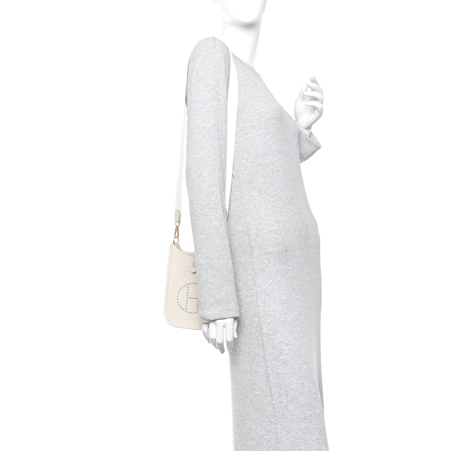 Hermes Taurillon Clemence Amazone Evelyne TPM Craie White 2 of 11