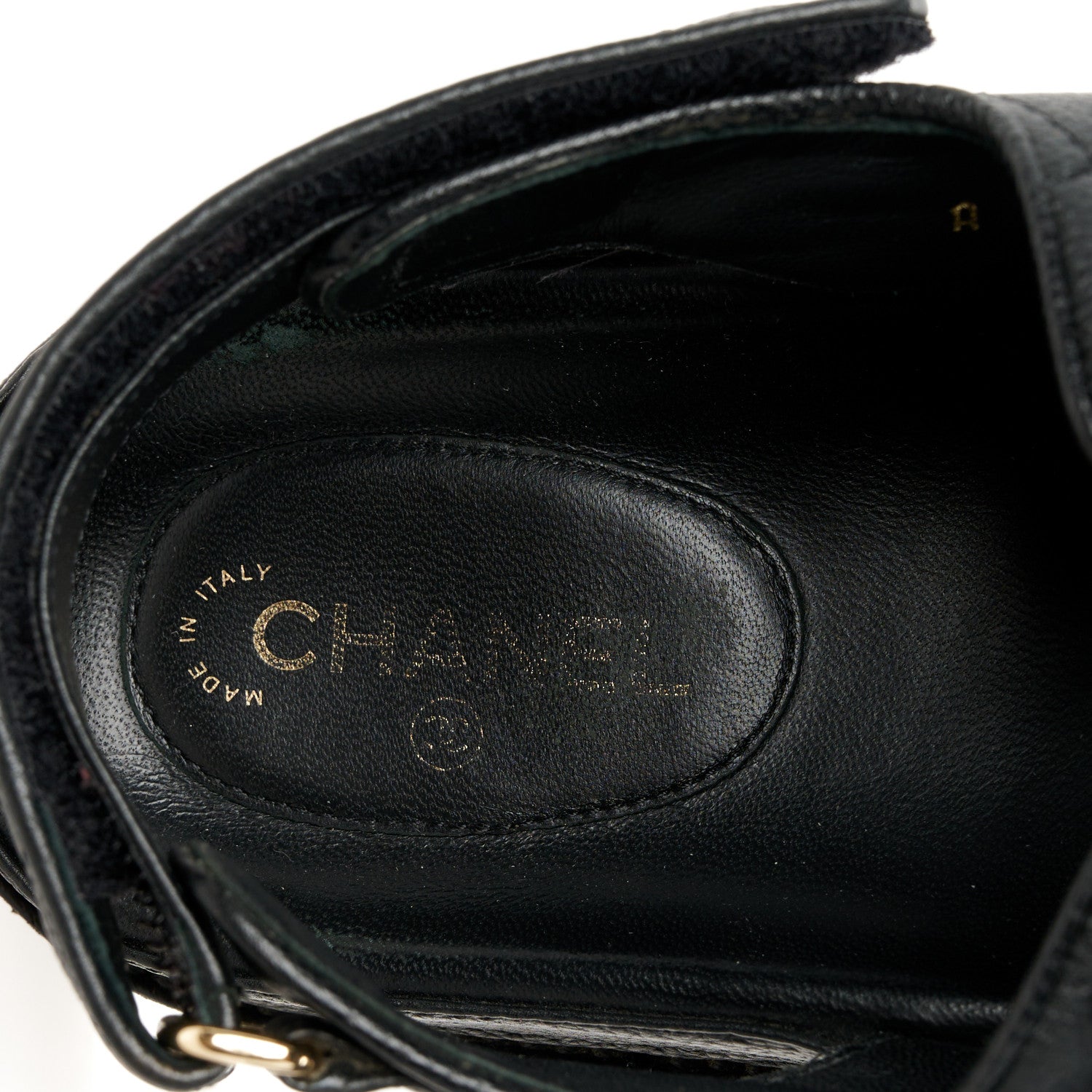 Chanel Grained Calfskin Velcro Dad Sandals 40 Black 7 of 10
