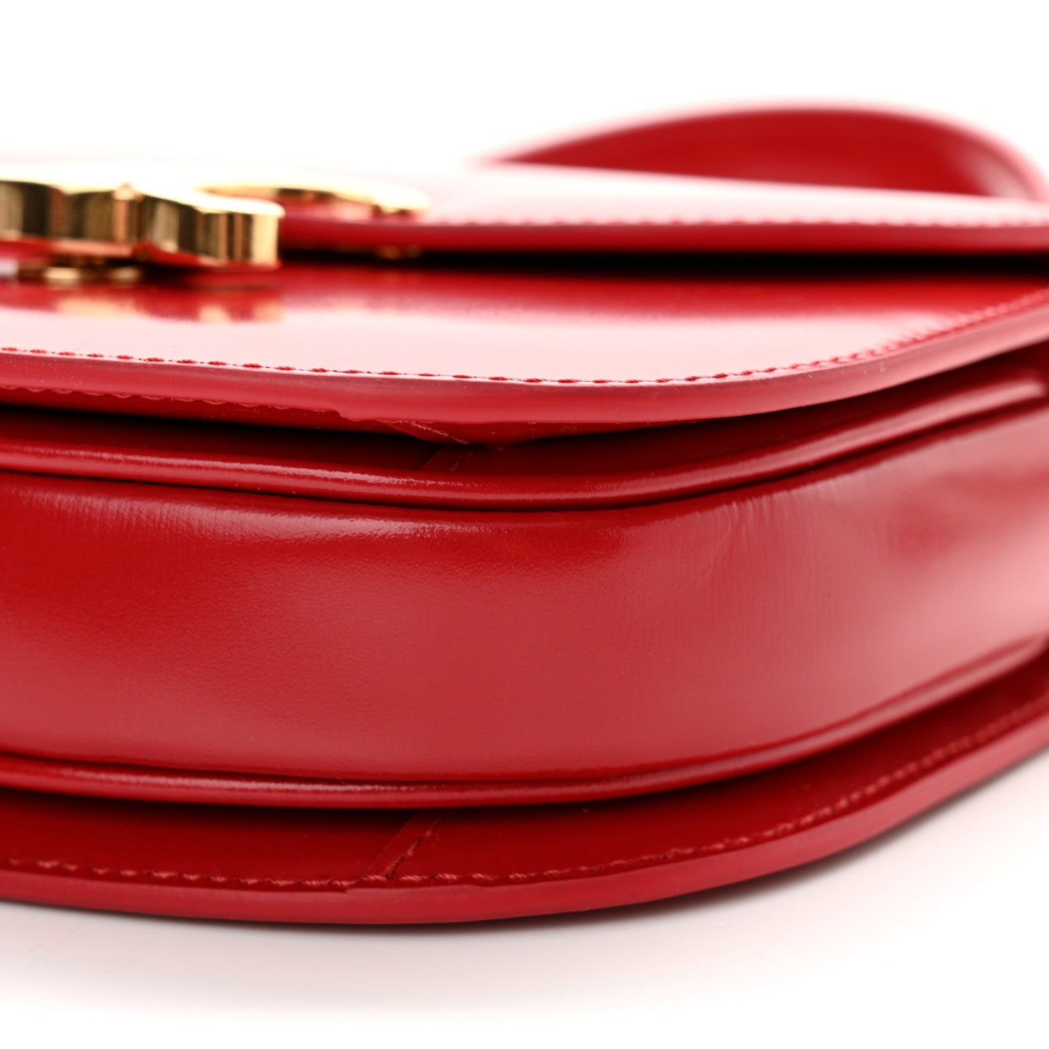 Celine Shiny Calfskin Triomphe Mini Besace Clea Red 10 of 15