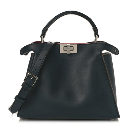 Fendi Vitello Tahiti Burro Medium Peekaboo Iconic Essentially Satchel Blue Notte Flamingo Black Cherry 1 of 10
