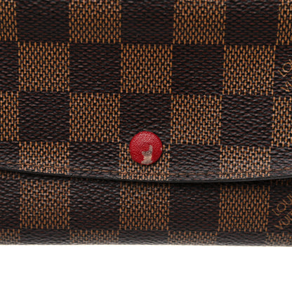 Louis Vuitton Damier Ebene Emilie Wallet Red 11 of 12