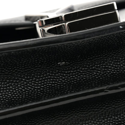 Saint Laurent Grain De Poudre Monogram Cassandra Clasp Bag Black 12 of 15