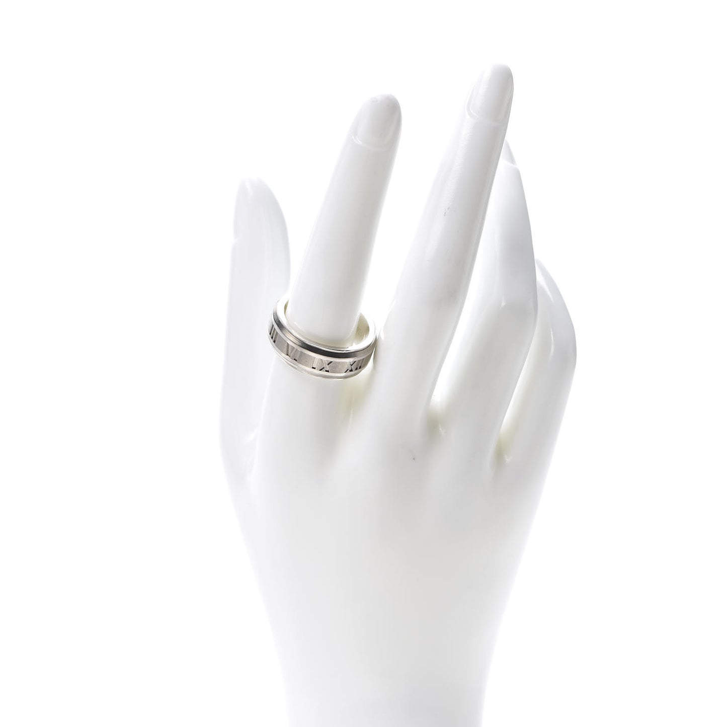 Sterling Silver Titanium Atlas Band Ring 61 9.5