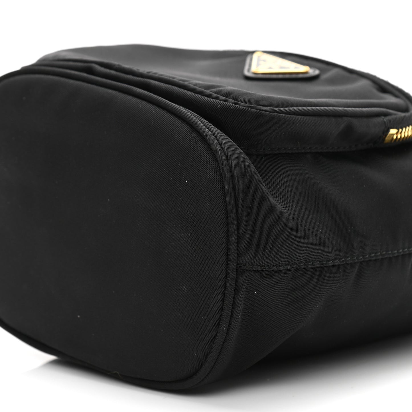 Saffiano Tessuto Nylon Mini Bucket Crossbody Bag Black