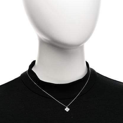 Van Cleef & Arpels 18K White Gold Diamond Sweet Alhambra Pendant Necklace 2 of 5
