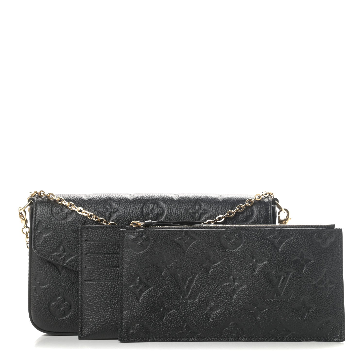 Louis Vuitton Empreinte Pochette Felicie Chain Wallet Black 1 of 16