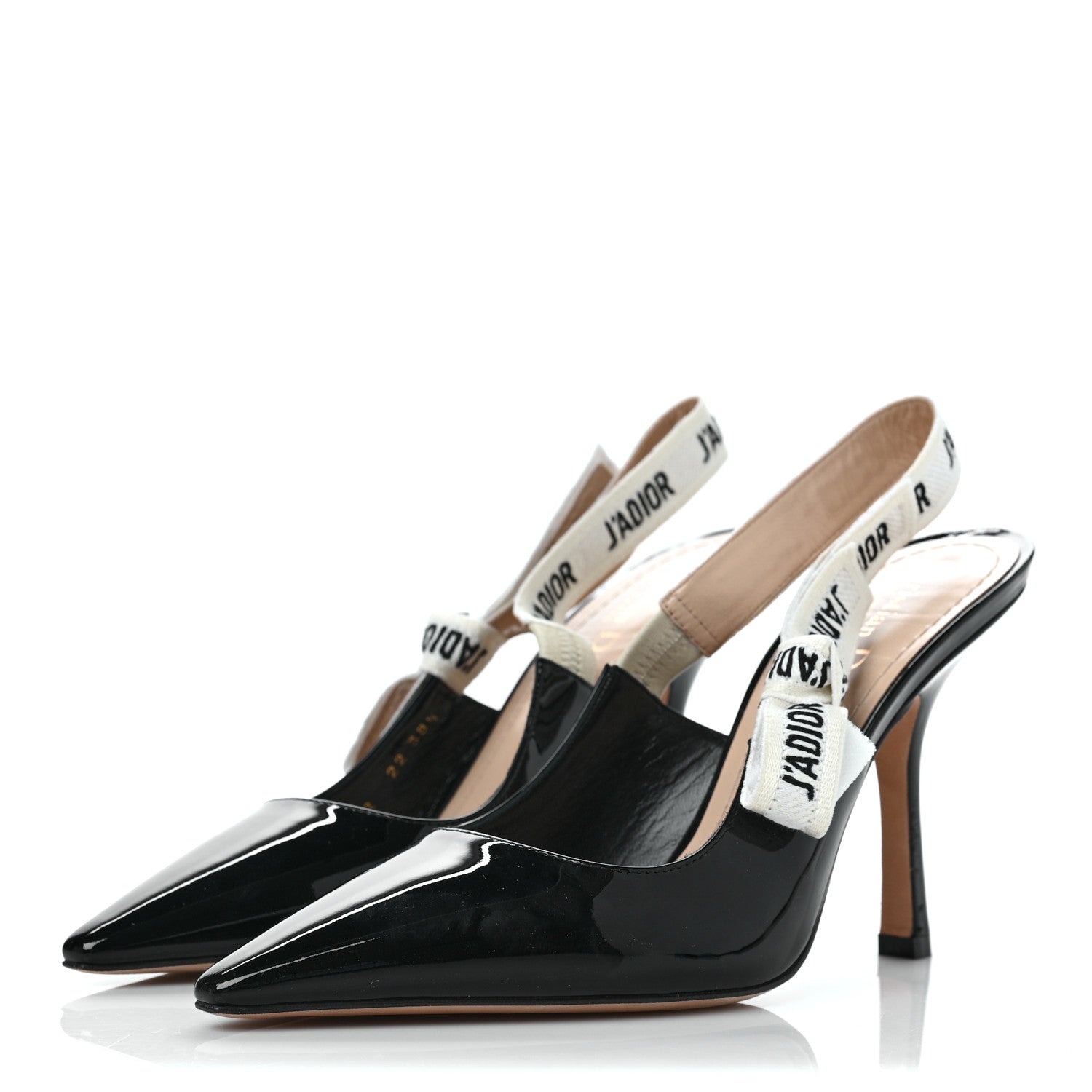 Christian Dior Patent Ribbon J'Adior Slingback 100mm Pumps 38.5 Black 3 of 11