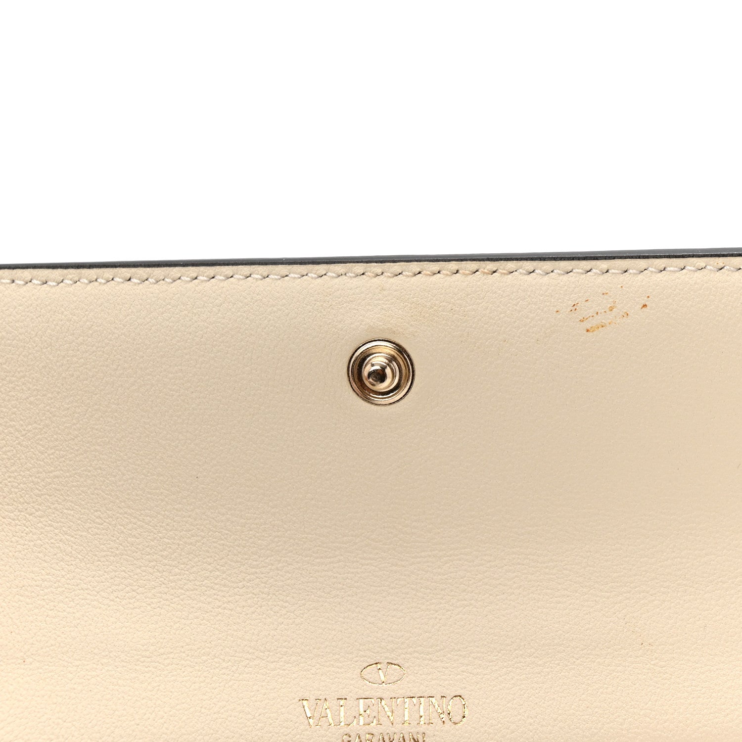 Valentino Garavani Calfskin Rockstud Wristlet Travel Wallet Light Ivory 9 of 10
