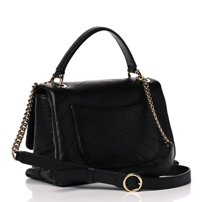 Chanel Grained Calfskin Small Chevron Chic Top Handle Flap Black 2 of 17