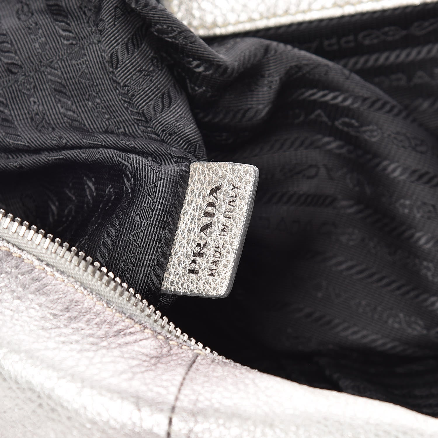 Prada Cervo Lux Bowler Bag Argento 7 of 20