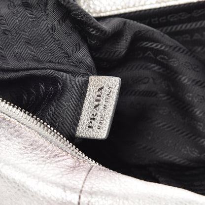 Prada Cervo Lux Bowler Bag Argento 7 of 20