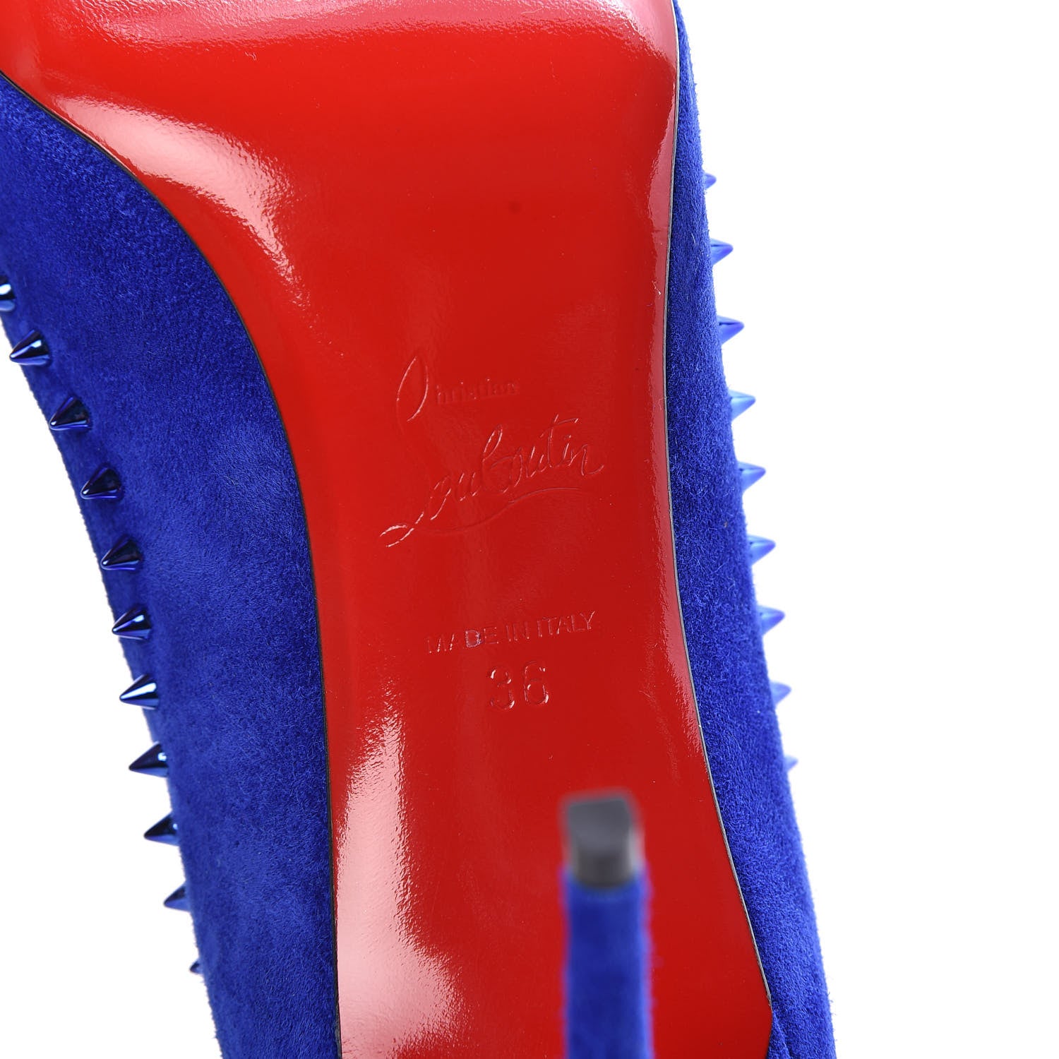 Christian Louboutin Veau Velours Anjalina 85 Pumps 36 Azulejo 6 of 8