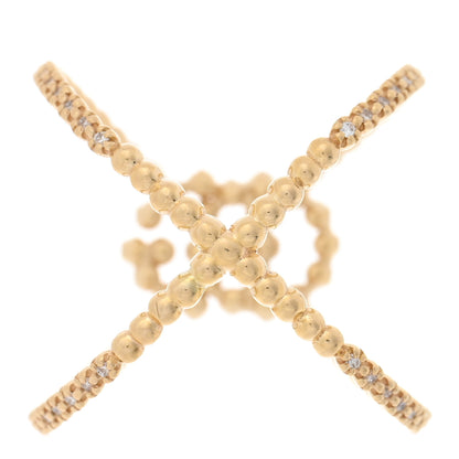 Gucci 18K Yellow Gold Diamond Running G Cross Pave Ring 52 6 3 of 5