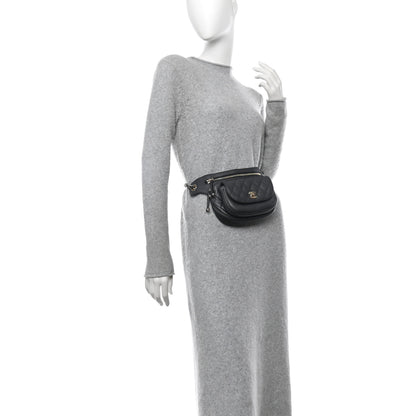 Chanel Calfskin Flap Chain Waist Bag Black 2 of 11