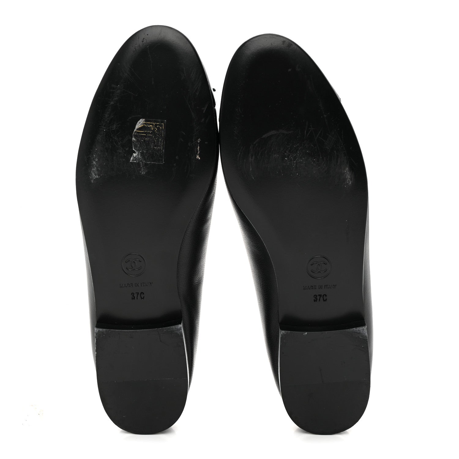 Chanel Lambskin Patent Cap Toe Ballerina Flats 37.5 Black 7 of 14