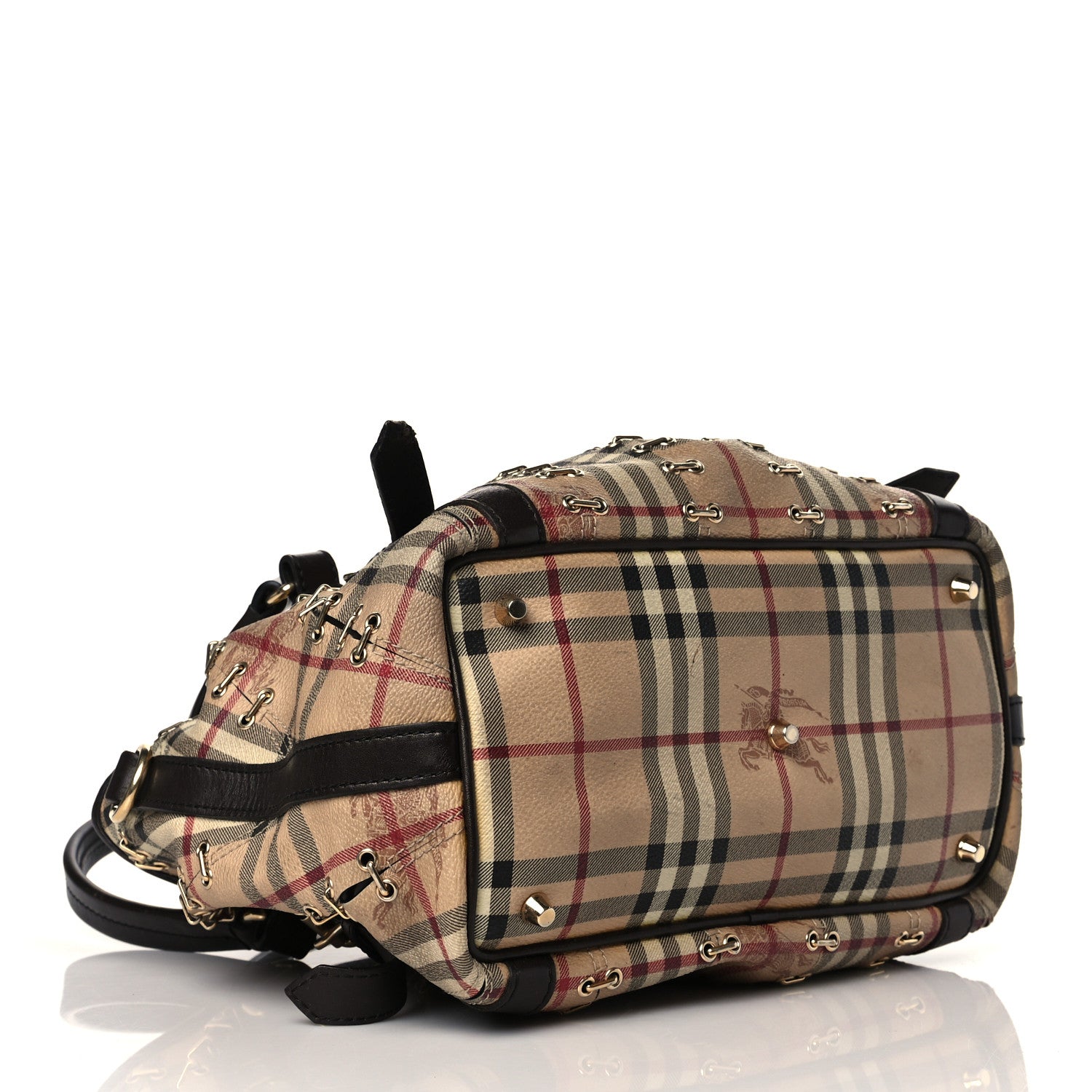 Burberry Haymarket Check Metal Stitch Lowry Dark Brown 3 of 9