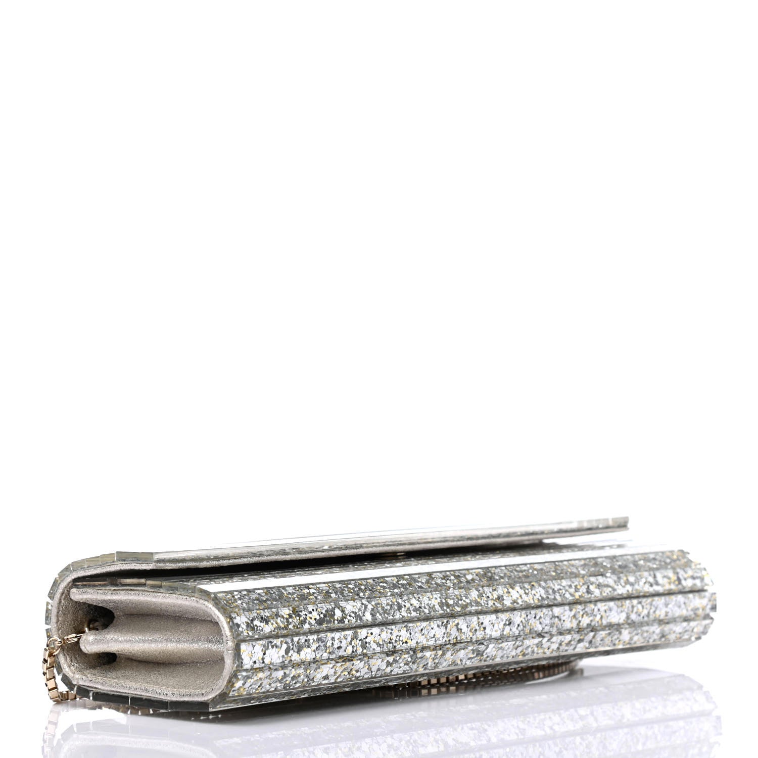 Jimmy Choo Acrylic Glitter Sweetie Clutch Champagne 3 of 4