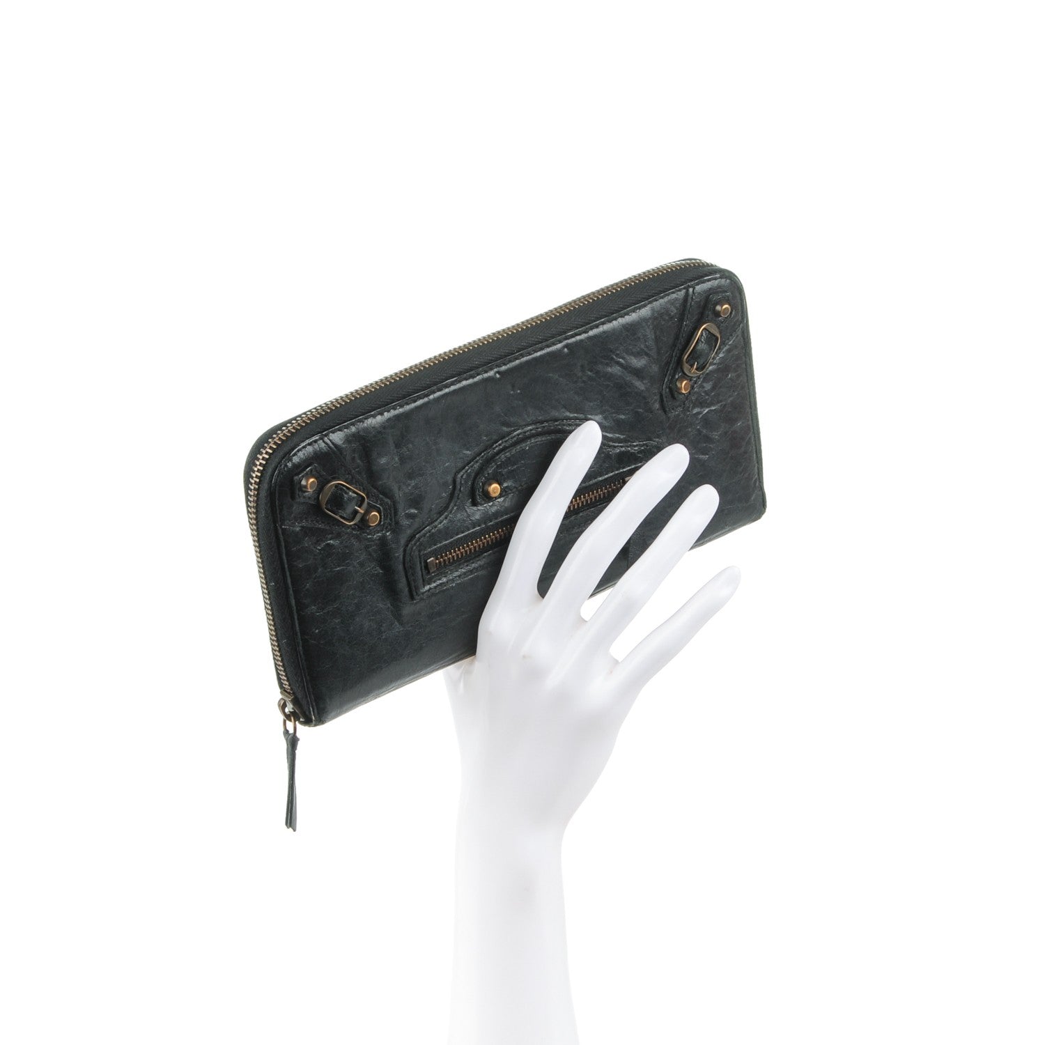 Balenciaga Chevre Classic Hardware Compagnon Wallet Black 2 of 7